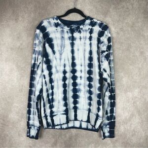 Outerknown Remote Surf Break Long Sleeve Crewneck Sweatshirt In Blue Tie Dye XS